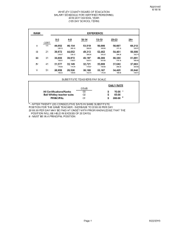 Approved 6/16/16 WHITLEY COUNTY BOARD OF EDUCATION
