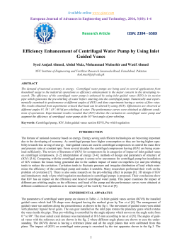 Efficiency Enhancement of Centrifugal Water Pump by Using Inlet