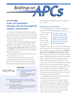 Code and guideline changes spread throughout surgery subsections