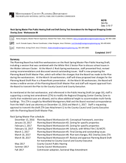Rock Spring Master Plan and Draft Zoning Text Amendment for the