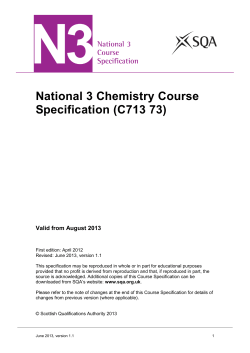 National 3 Chemistry Course Specification