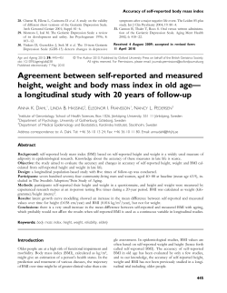 Agreement between self-reported and measured height, weight and