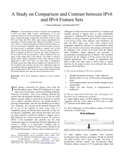 A Study on Comparison and Contrast between IPv6 and IPv4