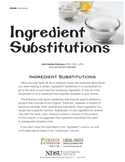 Ingredient Substitutions