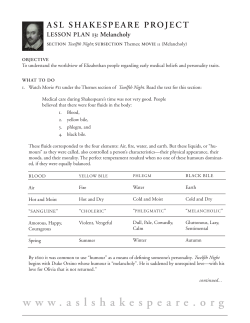 Melancholy - ASL Shakespeare