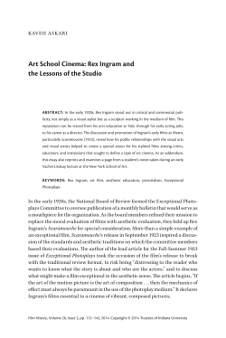 Kaveh Askari, Art School Cinema: Rex Ingram and the Lessons of