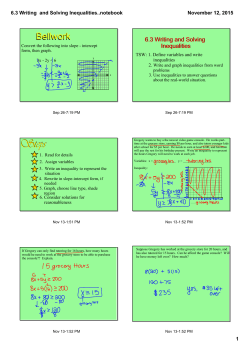 6.3 Writing and Solving Inequalities..notebook