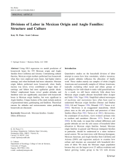 Divisions of Labor in Mexican Origin and Anglo Families: Structure