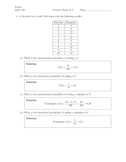 Lenarz Math 102 Practice Exam # 3 Name: 1. A 10