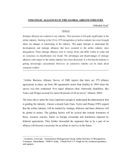 STRATEGIC ALLIANCES IN THE GLOBAL AIRLINE