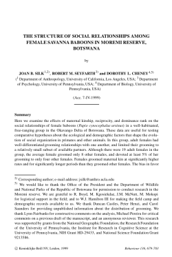 the structure of social relationships among female savanna baboons