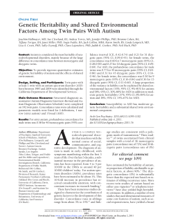 Genetic Heritability and Shared Environmental Factors Among Twin