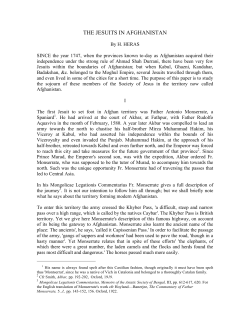 THE JESUITS IN AFGHANISTAN