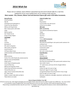 2016 Wish list - Children`s Specialized Hospital