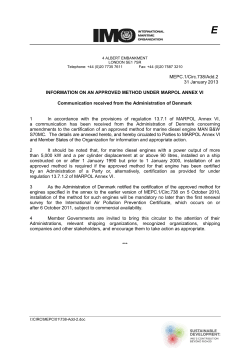 MEPC.1/Circ.738/Add.2 31 January 2013 INFORMATION ON AN