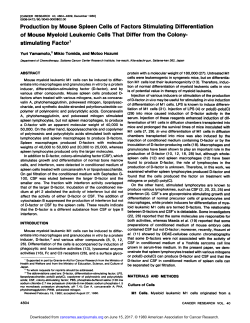 Production by Mouse Spleen Cells of Factors
