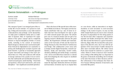 Genre Innovation &ndash; a Prologue