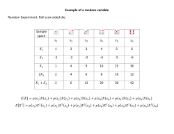 Example of a random variable Random Experiment: Roll a six