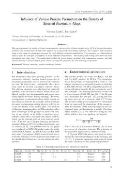 Influence of Various Process Parameters on the Density of Sintered