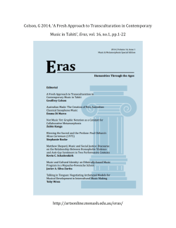 Eras, 16(1) - Monash Arts