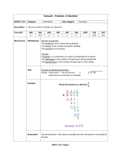 ARTH-7-22&ndash; convert- fraction to decimal