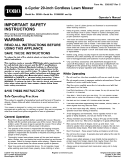 important safety instructions warning