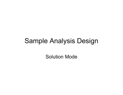 Sample Analysis Design