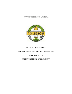 city of tolleson, arizona financial statements for the fiscal year ended