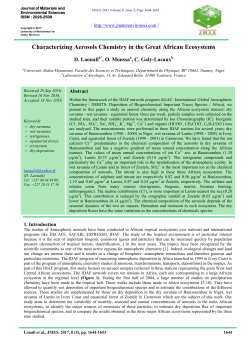 Characterizing Aerosols Chemistry in the Great African Ecosystems