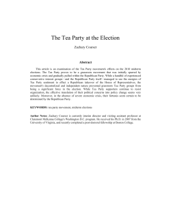 The Tea Party at the Election