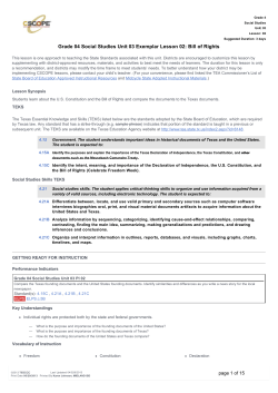 Grade 04 Social Studies Unit 03 Exemplar Lesson 02: Bill of Rights