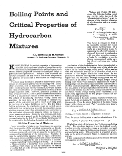 KOWLEDGE of the critical properties of hydrocarbon mistures