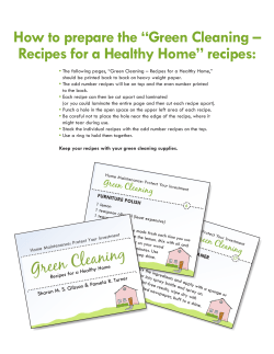 Green Cleaning Recipe Cards