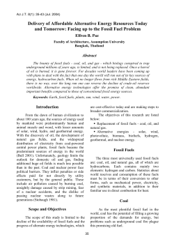 Facing up to the Problem, Energy Today and Tomorrow