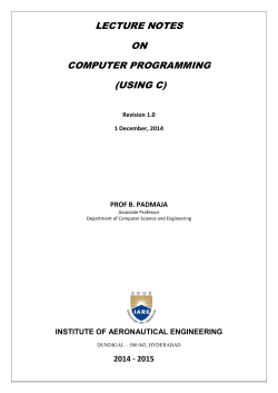 lecture notes on computer programming (using c)