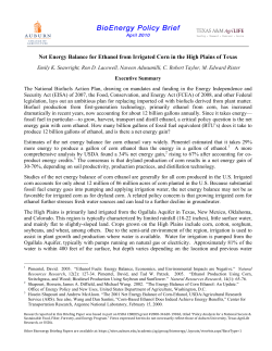 Net Energy Balance for Ethanol from Irrigated Corn