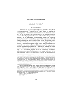 Berle and the Entrepreneur - Seattle University School of Law Digital