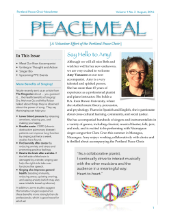 Say Hello to Amy! - Portland Peace Choir