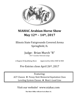 NIAHAC Arabian Horse Show May 12th &ndash; 14th, 2017