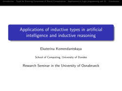 Applications of inductive types in artificial intelligence and inductive