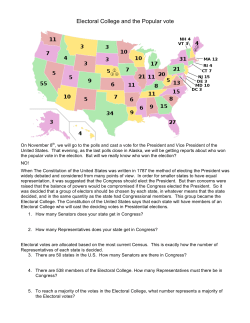 Electoral College and the Popular vote