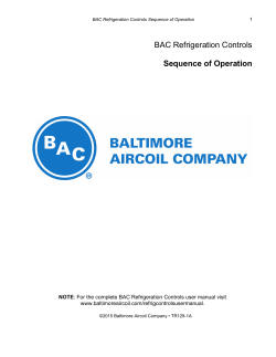 BAC Refrigeration Controls Sequence of Operation