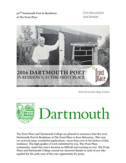 2016 Dartmouth Poet in Residence at The Frost Place is Rose