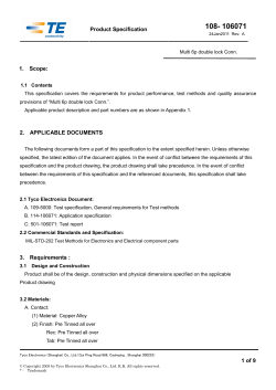 Product Specification 1 of 9 1. Scope: 2. APPLICABLE