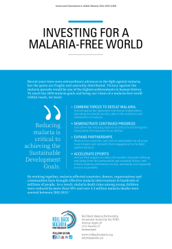 investing for a malaria-free world