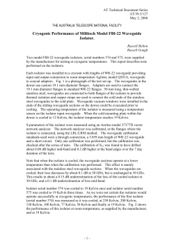 Cryogenic Performance of Millitech Model FBI