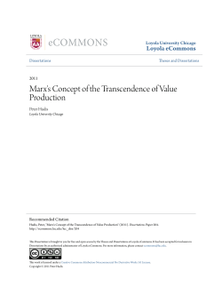 Marx`s Concept of the Transcendence of Value Production