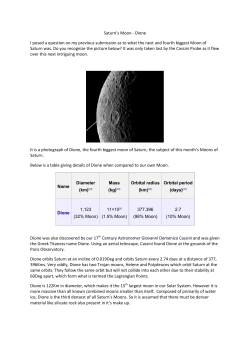 Saturn`s Moon - Dione I posed a question on my previous