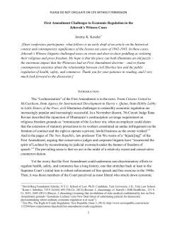 First Amendment Challenges to Economic