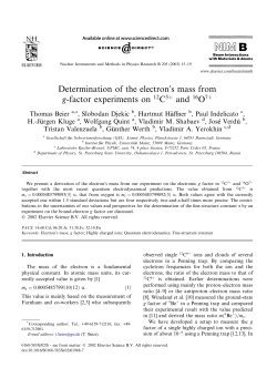 Determination of the electron`s mass from g-factor